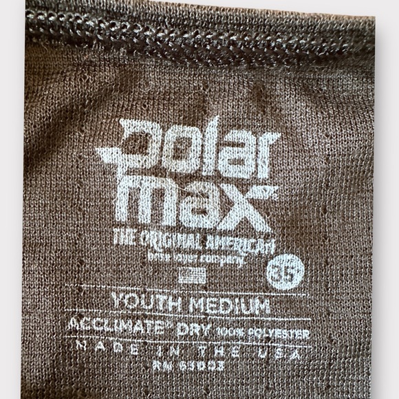 Polarmax Thermal Double Base Layer Top, Youth Size M 8-10 Black - Picture 3 of 5